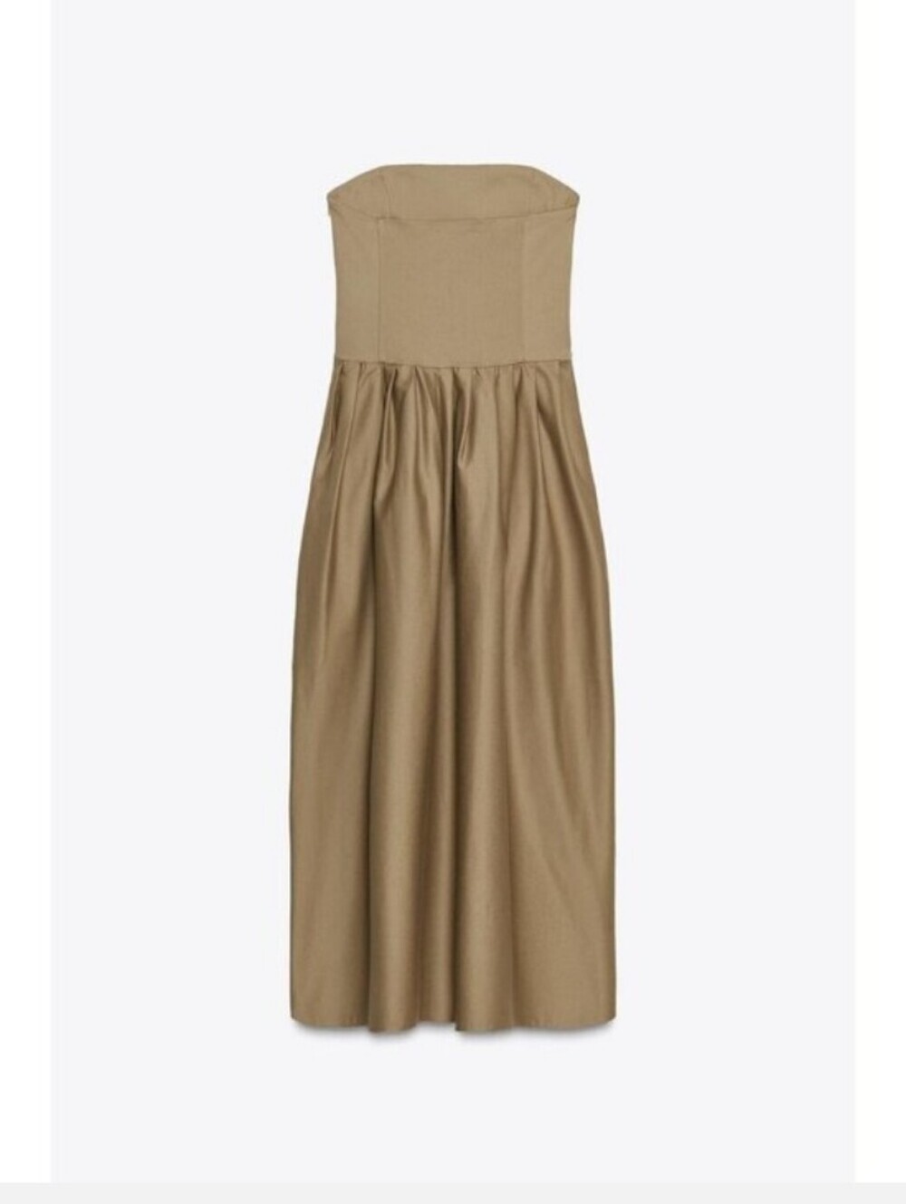 Zara Strapless Maxi Dress in Taupe Beige - Picture 5 of 6